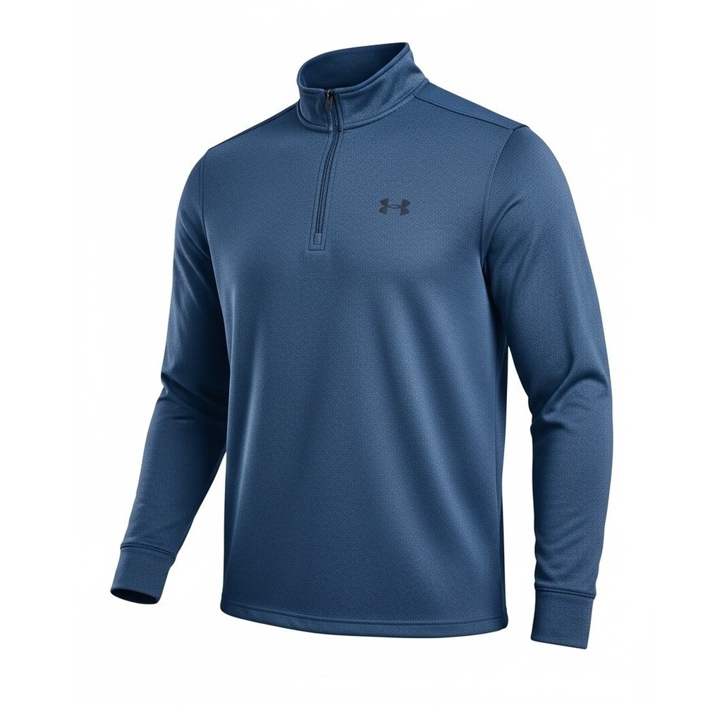 Under Armour ColdGear Mens Medium Blue Quarter Zip Pullover Loose Fit Sweater